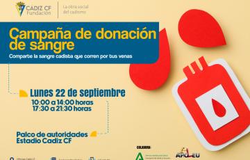 Cartel de la colecta de sangre prevista para este lunes 22 de septiembre. 