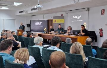 La subdelegada del Gobierno en Cádiz durante el encuentro de seguridad para el acontecimiento