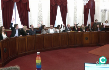 Ediles del equipo de gobierno durante el momento de la votación