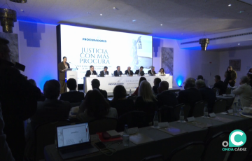 Mesa de ponentes durante el acto celebrado en la capital gaditana