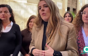 La dirigente en su intervención en la capital gaditana