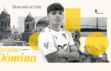 Imagen promocional de la nueva incorporación cadista por la entidad amarilla