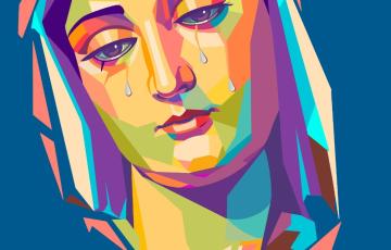 Cartel que ilustra la bendición de la imagen de María Santísima del Patrocinio.