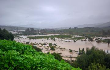 Imagen de la localidad gaditana de San Martín del Tesorillo y su entorno próximo inundado 