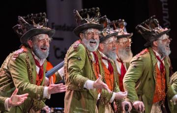 Comparsa 'Los Humanos' de Antonio Martínez Ares durante su pase de semifinales del COAC de Cádiz