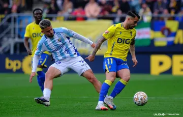Imagen del partido Cádiz CF - Málaga CF.