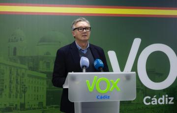 El dirigente durante una rueda de prensa en Cádiz en una imagen de archivo