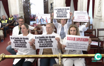 Protestas en el Salón de Plenos del Ayuntamiento del colectivo en una imagen de archivo