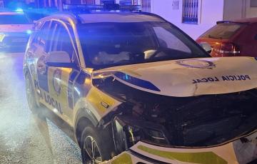 Estado en que quedó el vehículo policial