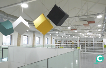 Interior de la primera fase de los Depósitos de Tabacalera, que abrirá al público esta tarde.