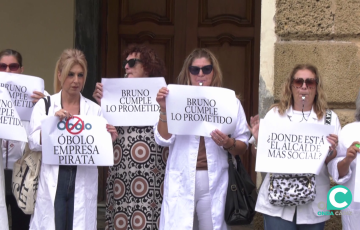 Protesta de los trabajadores en la plaza de San Juan de Dios en una imagen de archivo