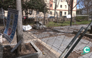 Aspecto de las actuaciones que se están efectuando en la plaza Asdrubal