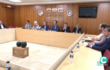 Un momento del encuentro celebrado este lunes en la CEC