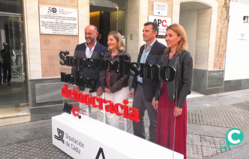 Acto de presentación de este jueves ante la sede de la calle Ancha