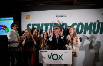 El candidato de Vox en Andalucía, Manuel Gavira, tras los resultados electorales