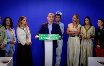 Antonio Sanz, junto a Bruno García, y otros miembros de la candidatura, hacen balance de la campaña electoral