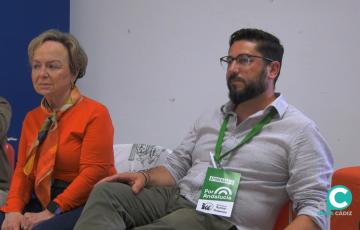 El número dos de la candidatura de Por Andalucía por Cádiz, Jorge Rodríguez, este domingo. 