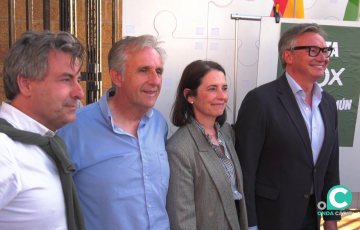 Dirigentes de la formación durante el arranque de la campaña electoral en Cadiz