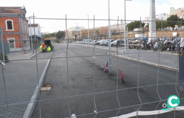 Estado de las obras junto a la estación de Cádiz