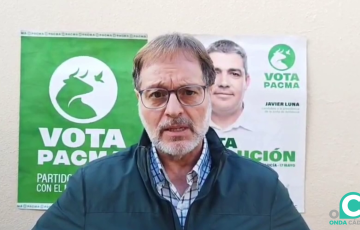 Marcelino Laínez candidato de PACMA por la provincia durante una intervención