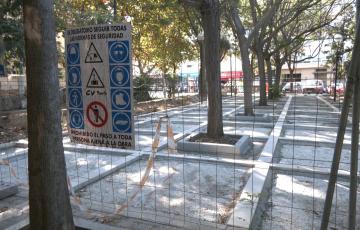 El miércoles se reanudan las obras del acerado en los jardines de la plaza Asdrúbal