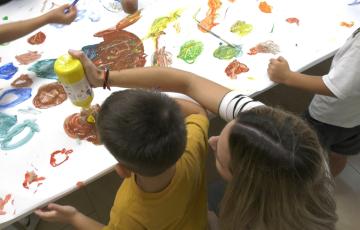 Imagen del taller con los menores de la Fundación Tierra de Todos 