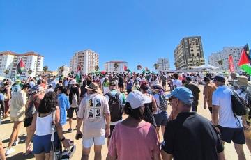 sistentes de la primera marcha por Palestina de la Plataforma Puerto Real con Palestina