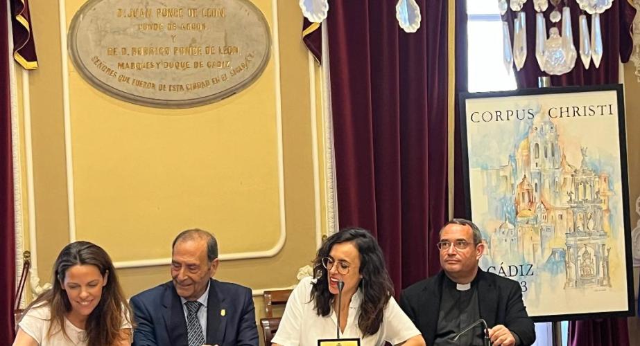 Belén González García Negrotto, Paco Muriel, Lola Cazalilla y el padre Ricardo Jiménez Merlo.