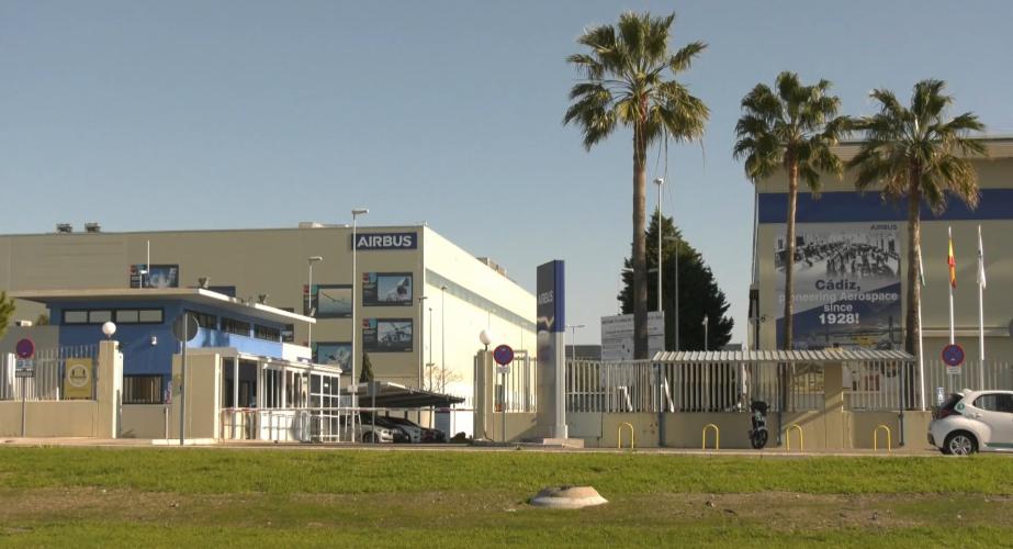 Entrada del Centro Bahía de Cádiz (CBC) de Airbus en El Puerto de Santa María