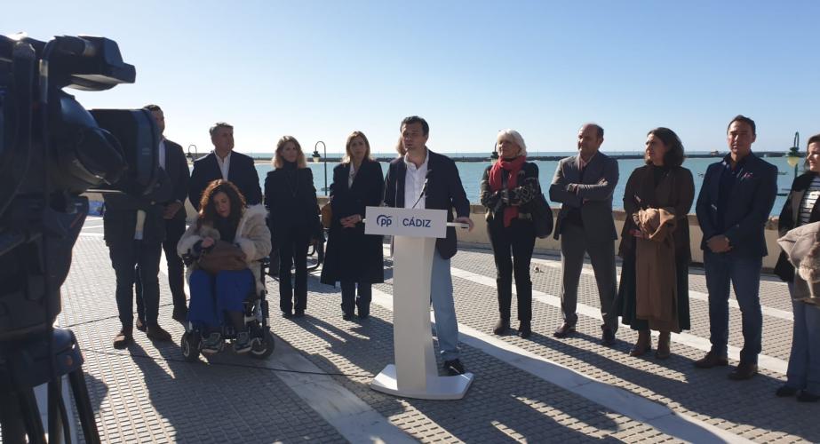 Bruno García, junto a compañeros del PP, durante su presentación como candidato a la alcaldía de Cádiz Bruno García, junto a compañeros del PP, durante su presentación como candidato a la alcaldía de Cádiz