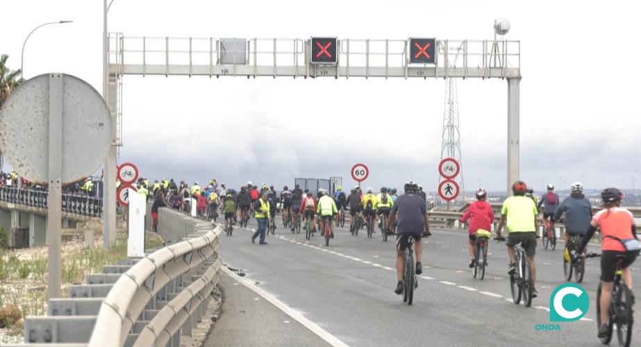 Marcha convocada por la Asamblea Ciclista de la Bahía de Cádiz, en una imagen de archivo. 