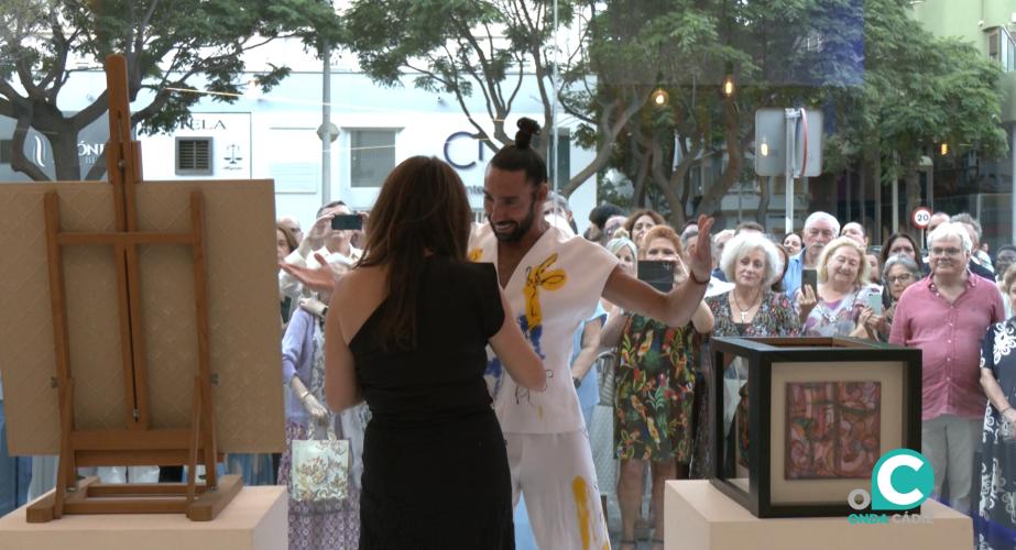 Belén González y Eduardo Guerrero en un momento de la performance.