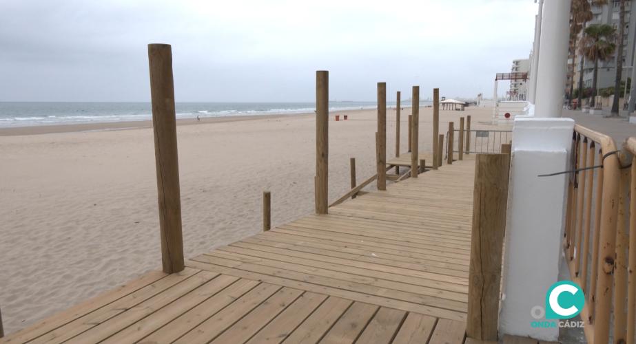 Imagen del nuevo acceso que permitirá que esta zona del arenal gaditano sea mucho más accesible.
