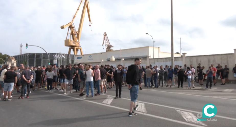 Concentración de los trabajadores del sector del metal. 