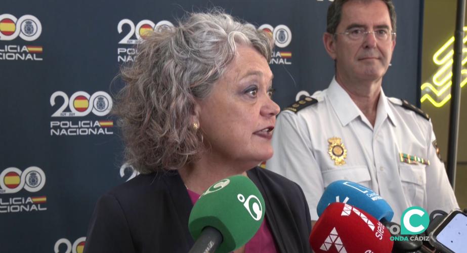 Blanca Flores durante su intervención ante los medios este martes