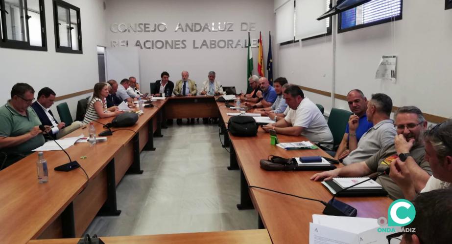 Imagen de la reunión en el Consejo Andaluz de Relaciones Laborales (CARL) en Sevilla