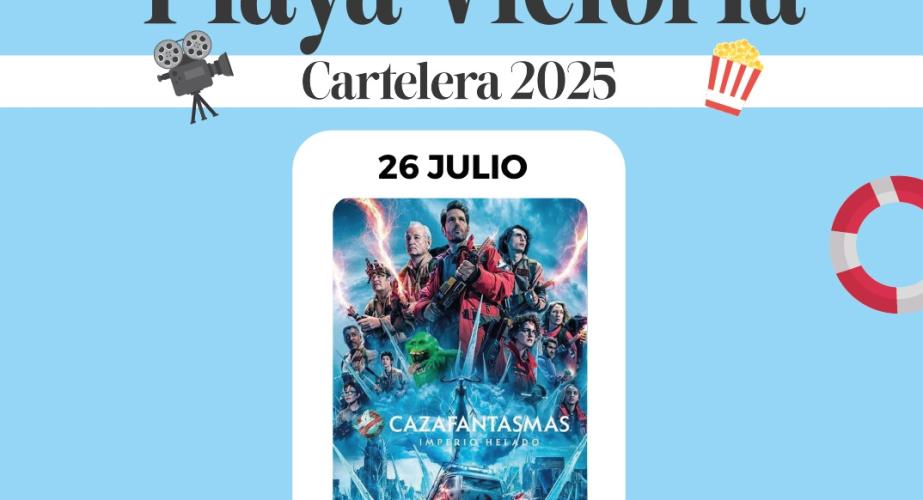 Cartel de la proyección de este sábado en la Playa Victoria de Cádiz. 