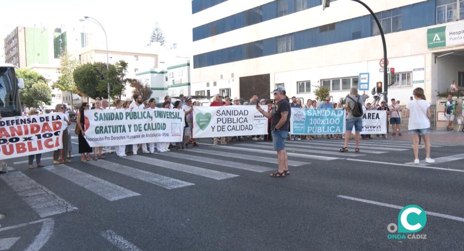 Protesta, este viernes, de Marea Blanca gaditana.