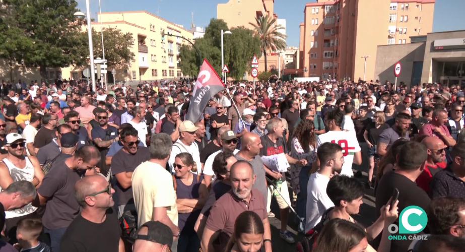 Concentración de trabajadores en la capital gaditana durante la pasada semana