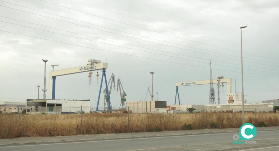 Imagen de la factoria de astilleros en Puerto Real