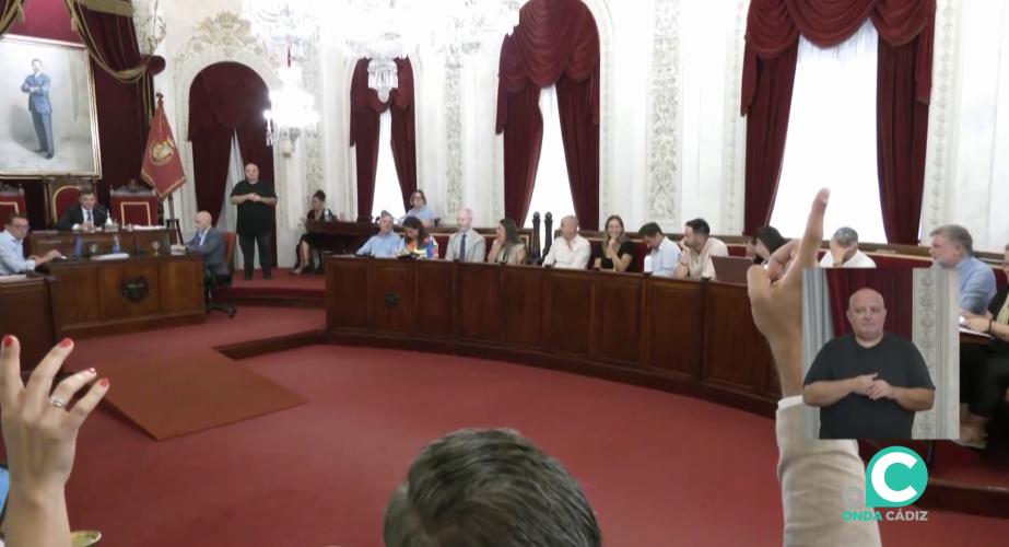 Un momento de la votación en la sesión plenaria durante este jueves 