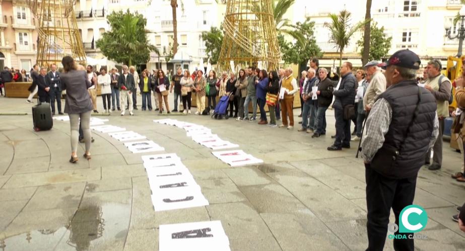 Acto por el fallecimiento de una persona sin hogar convocado por la organización en una imagen de archivo