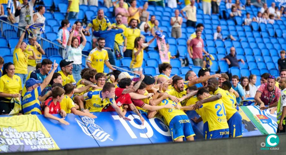 Tabatadze desató la locura con su doblete celebrado con los aficionados cadistas en Anoeta (Foto: La Liga)