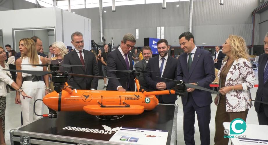 El presidente de la Junta de Andalucía, Juan Manuel Moreno, durante la inauguración del Centro de Innovación en Tecnologías de Fabricación Avanzada.