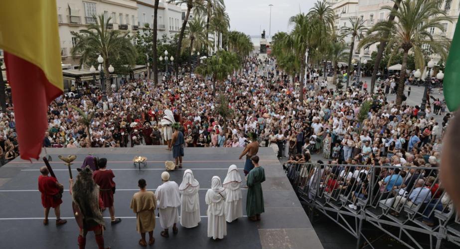 Escenificación de la procesión de triunfo de Balbo el Menor en San Juan de Dios. 