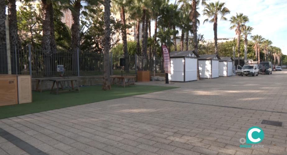 Imagen de la Race Village, este lunes, antes del inicio de la fiesta de la vela. 