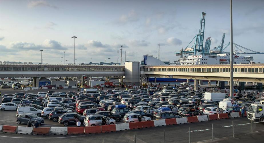 Vista del puerto de Algeciras durante la operación salida de la Operación Paso del Estrecho (OPE) 2025.