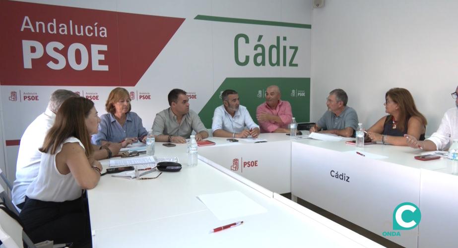 Encuentro mantenido este lunes entre CCOO y UGT y el PSOE provincial. 