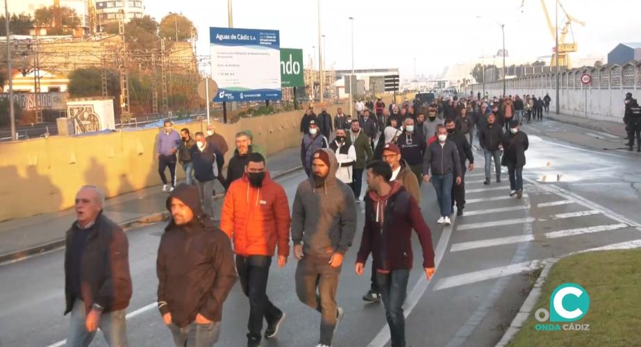 Movilización de los trabajadores del metal, convocada por CTM, en verano de 2023. 