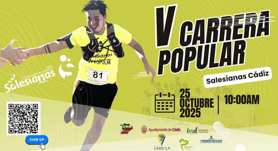 Cartel de la V Carrera Popular Salesiana Cádiz. 